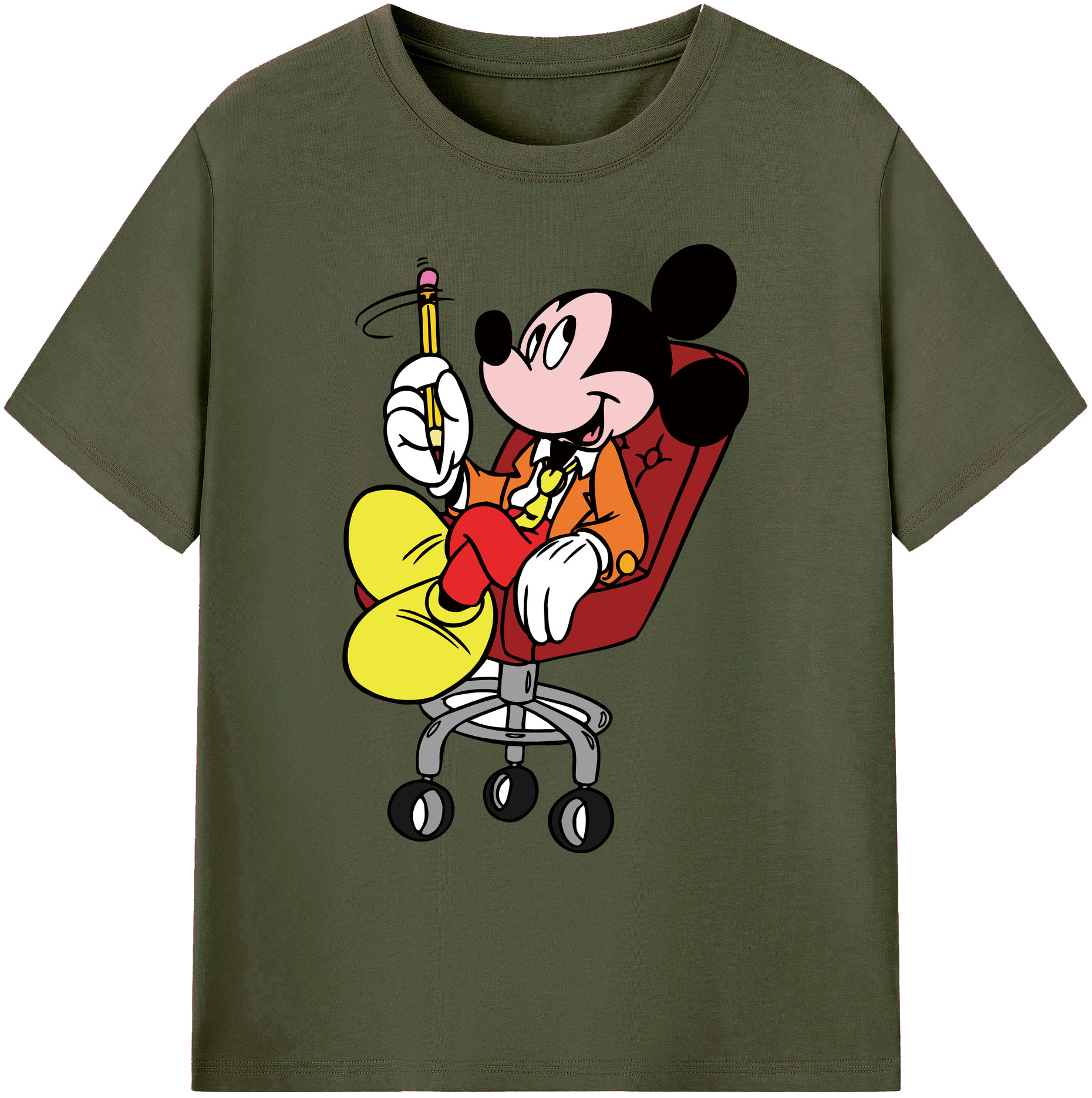 ミッキーマウス Mickey Mouse 綿100％ メンズ半袖Tシャツ｜肌触りやわらか＆通気性
